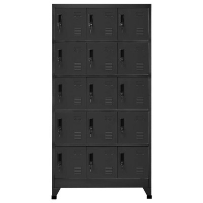 vidaXL Locker Cabinet Anthracite Steel 35.4 x 15.7 x 70.9 in
