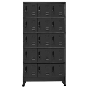 vidaXL Locker Cabinet Anthracite Steel 35.4 x 15.7 x 70.9 in - 1 of 4