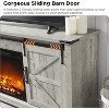 TV Stand with Fireplace for 65+ Inch TV, Farmhouse Entertainment Center with 18" Fireplace & Sliding Door, Wood TV Consoles for Living Room - 2 of 4