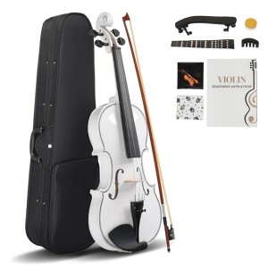 AZL1 Life Concept Orchestral String Instruments Complete 4/4 Violin Beginner Set with Hard Case and Full Accessories, White, 33.86"*10.24"*5.12" - 1 of 4