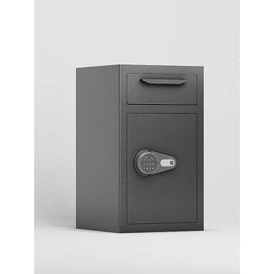 DOMETOUR Depository Drop Safe, Front Slot Lock Box with Digital Combo & Anti-Fishing, Silent Security Safe for Cash Slips Business Office Home
