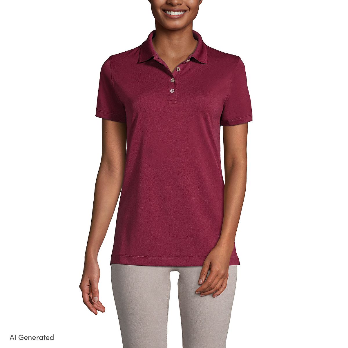 Lands' End Women's Short Sleeve Polyester Polo Shirt - thumbnail 6