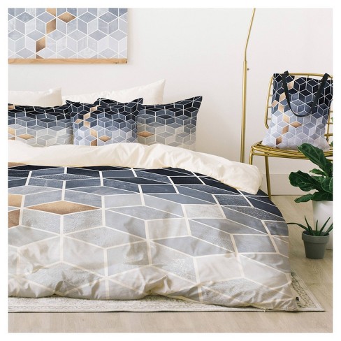 Blue Elisabeth Fredriksson Gradient Cubes Duvet Cover Set King