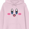 Kirby Happy Big Face Long Sleeve Cradle Pink Men's Hooded Sweatshirt - 2 of 3