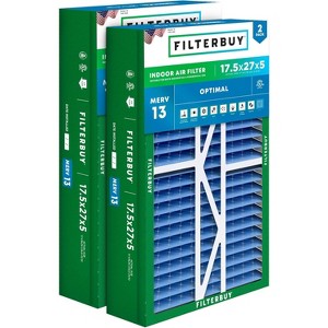 Filterbuy 17.5x27x5 Air Filter (2-Pack), Pleated MERV 13 Health Defense Replacement HVAC AC Furnace Filters for Trane Perfect Fit & American Standard - 1 of 4
