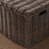 NAYSAYE Rectangular Curve Resin Woven Storage Trunk with Handles for Clothes Towels Toys Magazines Home Organization, Brown, 24"*14"*15" - 4 of 4