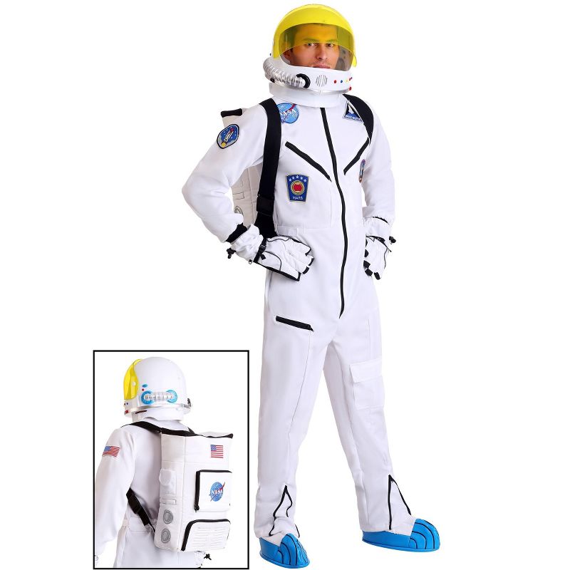 HalloweenCostumes.com White Astronaut Jumpsuit Adult Costume, 4 of 5