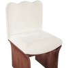 Meridina Furniture,Shaw Cream Chenille Fabric Upholstered Dining Chair - 4 of 4