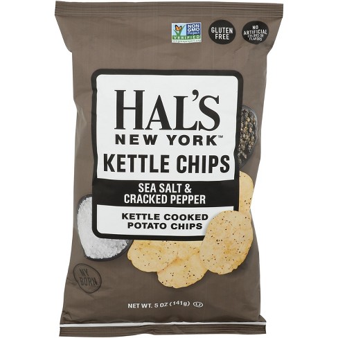 Hal's New York Sea Salt & Cracked Peppers Potato Chips - Case Of 12 - 5 ...