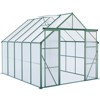 VYNXARIA 8*10FT Double Door Polycarbonate Greenhouse Raised Base and Anchor Aluminum Heavy Duty Walk-in Greenhouses in All Season,Green - 3 of 4