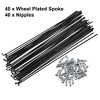 Unique Bargains Bicycle Steel Spokes 14G Bike Spoke with Nipples Black 40 Pcs - 4 of 4