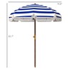 6.2' Beach Umbrella for Travel, Vent, Ruffles, Carry Bag, Portable Outdoor Umbrella for Garden - 3 of 4
