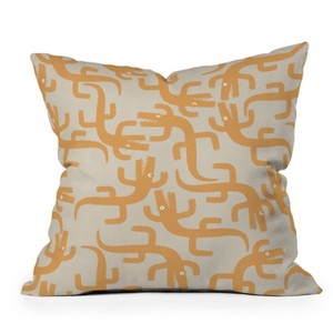 Croc Fun Sun Bath Outdoor Throw Pillow Orange - Deny Designs - 1 of 3