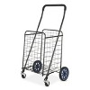 Metal 1 Compartment Rolling Metal Shopping / Utility Cart - Black - 2 of 4
