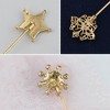 Anna-Kaci Vintage 3Pcs Long Stick Hat Pins Crystal Flower Butterfly and Pearl Details for Classic Hat Lapel and Scarf Accessorizing - 3pcs Star - 4 of 4