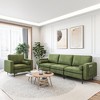 Costway Modular 3-Seat Sofa Couch w/ Socket USB Ports & Side Storage Pocket Army Green - 2 of 4