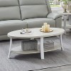 Dexmalle Simplify Style Contemporary Oval Wood Shelf Coffee Table - 3 of 4
