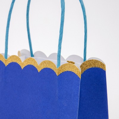 Multicolor Glitter Edge Paper Party Gift Bags