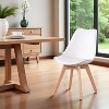 FurnitureR Dining Chair, Faux Leather Cushioned Upholstered Side Chairs Armless Mid-Back for Dining Room Kitchen Living Room, Soft Padded Seats, White - 3 of 4
