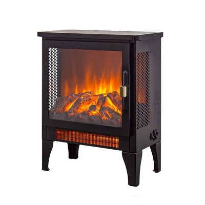 Mlmh & Kngwa 17 inch Indoor Freestanding Electric Fireplace Stove heater with 3D Flame effect