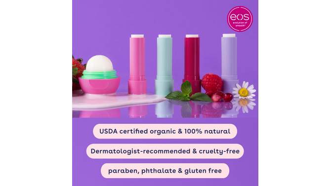 eos 100% Natural &#38; Organic Lip Balm - Sweet Mint, Strawberry Sorbet &#38; Vanilla Bean - 0.14oz/3pk, 2 of 8, play video