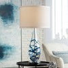 Pacific Coast Lighting Indigo Swirl 33 1/2" Tall Large Modern Coastal End Table Lamp Blue Clear Art Glass Single Living Room Bedroom (Colors May Vary) - 2 of 4