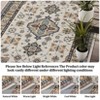 Vintage boho floral rug. Oriental-style, machine-washable. Non-slip, low-pile. For living/bedrooms/dining, farmhouses, nurseries, apartments - 4 of 4