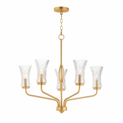 Maxim Lighting Camelot 5 - Light Chandelier in  Natural Aged Brass
