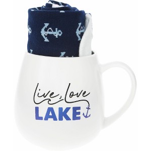 Pavilion Gift Company - Lake - 15.5 oz Mug and Sock Set - Drinkware - 1 of 4
