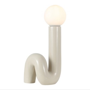 JONATHAN Y Katya Scandinavian Minimalist Ceramic Spiral Tube LED Table Lamp - 1 of 4