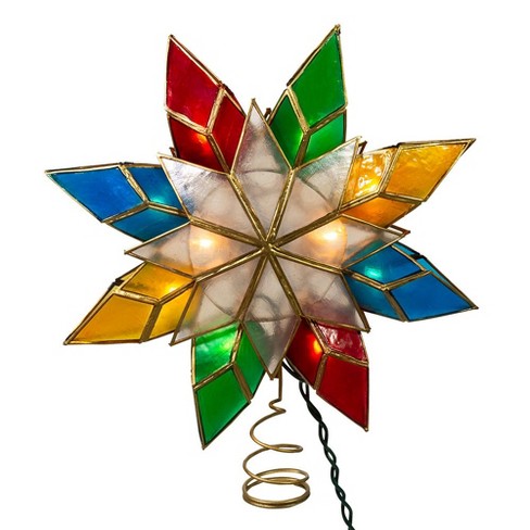 Kurt Adler 10 Light Capiz Star Multicolored Treetop : Target