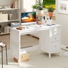 Tangkula Computer Desk Writing Table w/3 Drawers Workstation for Home Office White/Black - 3 of 4