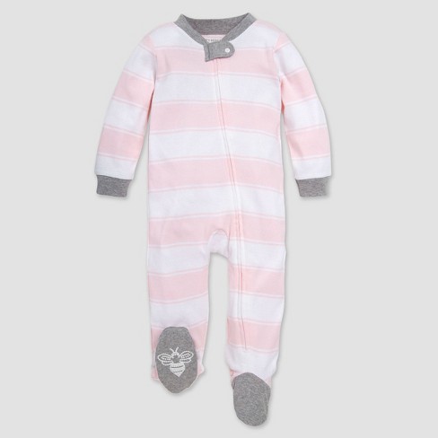 Burt's Bees Baby® Baby Rugby Striped Organic Sleep N' Play - Pink : Target