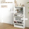 Munora Freestanding Shoe Cabinet with 2 Flip Drawers & Open Shelf, Adjustable Shelves for Entryway Storage, Holds 10 Pairs of Shoes, White - 4 of 4
