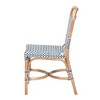 bali & pari Luciana Modern French Blue and White Weaving Natural Rattan Bistro Chair - 4 of 4