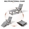 Crestlive Products 3 pc Outdoor Aluminum Adjustable Folding Chaise Lounge Chairs and Foldable Side Table Set - 4 of 4