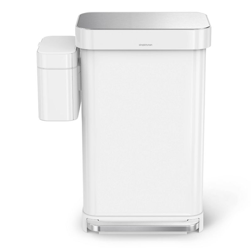 simplehuman 4L Compost Caddy Bin with Magnetic Docking White Steel, 5 of 7
