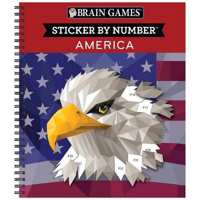 Brain Games - Sticker by Number: Puppies & Dogs - 2 Books in 1 (42 Images  to Sticker) - (Spiral Bound)