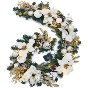 6 ft Pre-Lit Christmas Garland, Battery Operated Lighted Xmas Garland - 1 of 4