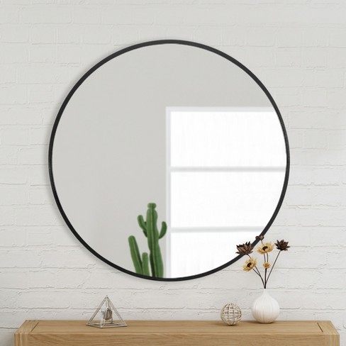 Dovelina Round Mirror Metal Framed Decorative Wall Mirror Hallway ...