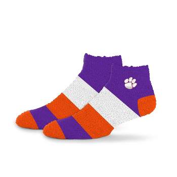 NCAA Clemson Tigers Neapolitan Stripe Fuzzy Socks