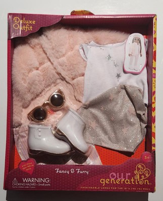 Our Generation Fancy & Furry Pink Faux-fur Coat For 18 Dolls : Target