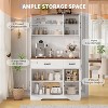 71" Kitchen Pantry Storage Cabinet with Drawer & Large Countertop, Farmhouse Kitchen Hutch with Doors and Shelves for Living Room, Dining Room - 3 of 4
