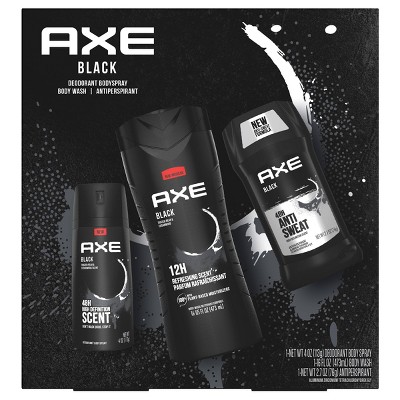 Axe Black Body Wash + Antiperspirant & Deodorant + Body Spray Gift Pack Set - 3ct