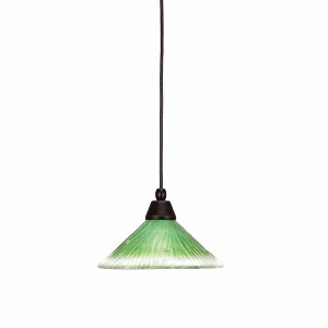Toltec Lighting Any 1 - Light Pendant in  Dark Granite with 10" Kiwi Green Crystal Shade - 1 of 1