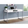 Monarch Specialties Computer Desk Home Office Laptop Storage Drawers 48InchL Work Metal Laminate White Grey Contemporary Modern - image 2 of 4