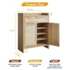 Acekool Modern Rattan Shoe Cabinet, 32" Boho Organizer with Drawer, Doors, Adjustable Shelf, Accent Table for Entryway, Hallway, Oak - 3 of 4