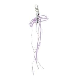 Unique Bargains Beads Ribbon Bow Handbag Charms Keychains 1 Pc - 1 of 4