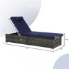 VisioGear Patio 2-Piece Chairs Tanning Lounges with Storage, Beach Recliners with Adjustable Backrest, Dark Blue, 77"*25"*14.8" - 2 of 4