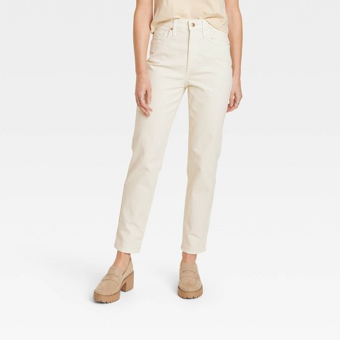 High-Waisted Wow Straight White Jeans